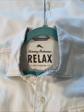 Tommy Bahama White Relax Linen Button-Up Shirt